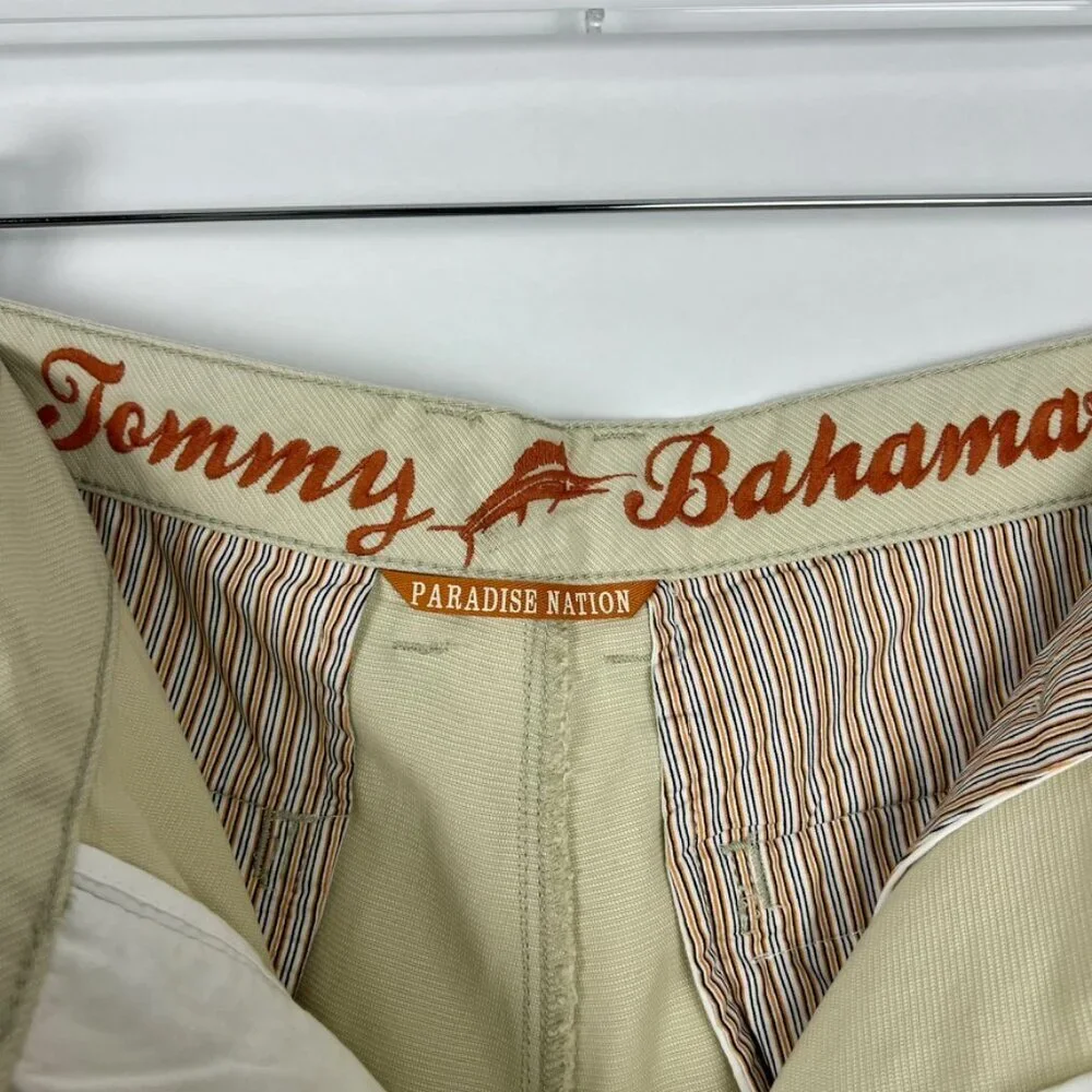 Tommy Bahama Shorts Paradise Nation Men's Size 35 Khaki Flat Front 10-Inch
